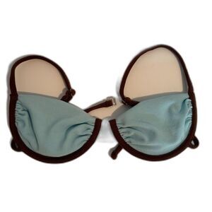 Frankie's Bikini - Blue and Brown Terry Cloth - Size Small